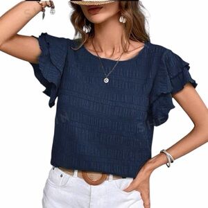 SHEIN Ruffle Sleeve Top NWOT